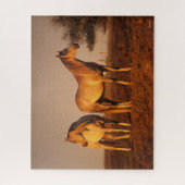 Puzzle Bob Langrish | Deux Arabes gris debout au coucher  (Vertical)