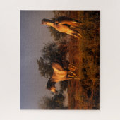 Puzzle Bob Langrish | Deux Chevaux Couchant Au Coucher Du (Vertical)