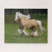 Puzzle Bob Langrish | Palomino Gypsy Vanner Cheval Courir (Horizontal)