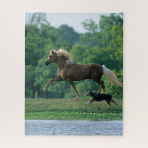Puzzle Bob Langrish Palomino Tennessee Walker and Dog