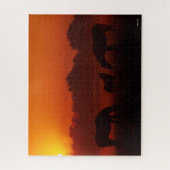 Puzzle Bob Langrish | Pâturage à trois chevaux au coucher (Vertical)