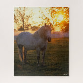Puzzle Bob Langrish | Percheron gris debout Au coucher Du (Vertical)