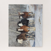Puzzle Bob Langrish | Troupeau De Clydesdales En Neige (Vertical)
