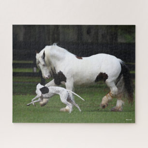 Puzzle Bob Langrish, vannière tzigane et chien qui couren
