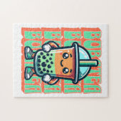 Puzzle Boba Bubble Tea Kawaii Cute Cartoon (Horizontal)