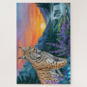 Puzzle Bobcat / Lynx au soleil par cascade (Vertical)