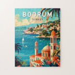 Puzzle Bodrum Turquie Travel Art Vintage<br><div class="desc">Bodrum conception de déplacement vectoriel rétro. Bodrum est une ville de la péninsule de Bodrum, qui s'étend de la côte sud-ouest de la Turquie à la mer Égée. La ville dispose de baies jumelles avec vue sur le château de Bodrum.</div>