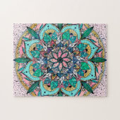 Puzzle Bohème coloré aquarelle Floral Mandala (Horizontal)