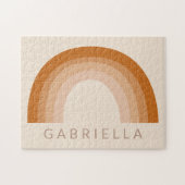 Puzzle Boho Abstrait les années 70 Rainbow Terracotta Per (Horizontal)