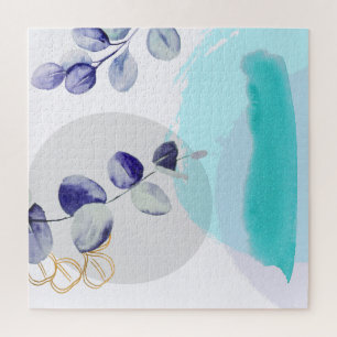 Puzzle Boho botanique cyan violet
