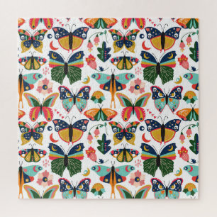 Puzzle Boho Butterflies : Motif en papier peint sans cout