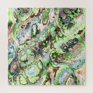 Puzzle Boho coloré Pastel Marbre fractal Art Abstrait