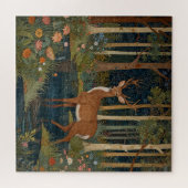 Puzzle Boho de cerf rustique bois nature amoureux de verd (Horizontal)