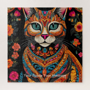 Puzzle Boho Feline Mandala