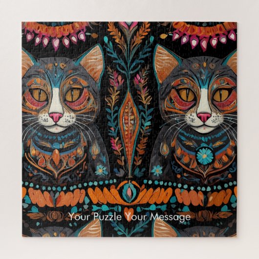 Puzzle Boho Feline Mandala (Vertical)