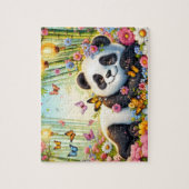 Puzzle Boho Floral Panda (Vertical)