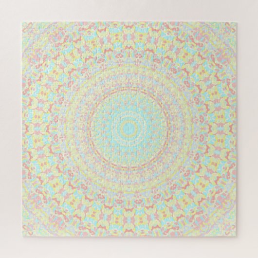 Puzzle Boho Hippie Trippy Super coloré Pastel Mandala (Vertical)