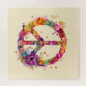 Puzzle Boho Hippy 60s 70s Peace Sign (Horizontal)