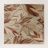 Puzzle Boho Macrame Feuilles Tropicales Terracotta Beige (Horizontal)
