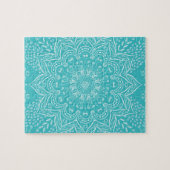 Puzzle Boho Mandala Art Vibrant Turquoise Blue Picture (Horizontal)