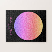 Puzzle Boho mandala moderne rose noir script de méditatio (Horizontal)