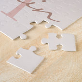 Puzzle Boho Pampas Rose Grass Fleurs séchées Monogramme (Côté)