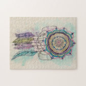 Puzzle Boho Watercolor Mandala Dreamcatcher (Horizontal)