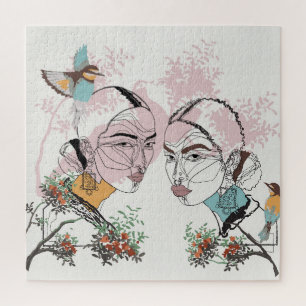 Puzzle Boho Women African Asian Line