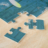 Puzzle Bois bleu rustique de grange de libellule de (Côté)