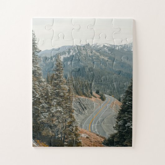 Puzzle Bois De Neige Le Long De L'Autoroute (Vertical)