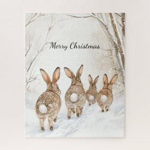 Puzzle Bois de Noël des lapins