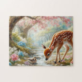 Puzzle Bois de printemps avec canard et faon/cerf (Horizontal)