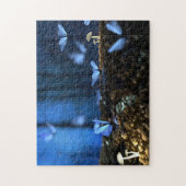 Puzzle Bois fée magique avec papillons et champignons (Vertical)