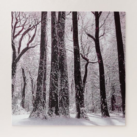 PUZZLE BOIS FORESTIER NEIGE HIVER SCÉNARIO (Vertical)