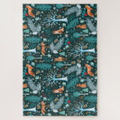 Puzzle Bois hivernal Sarcelle/Or ID785 (Vertical)