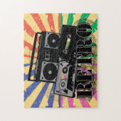 Puzzle Boite à flèche et cassettes de style rétro (Vertical)