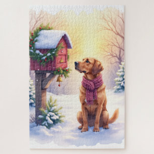 Puzzle Boîte aux lettres de campagne Bloodhound Noël aqua