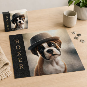 Puzzle Boîte de Boxer Mignon – Art de Chien Stylé