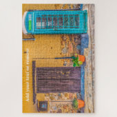 Puzzle Boîte téléphonique anglaise peinte en bleu, Chypre (Vertical)