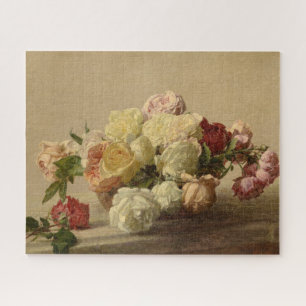 Puzzle Bol de Roses sur une table de marbre par H Fantin-