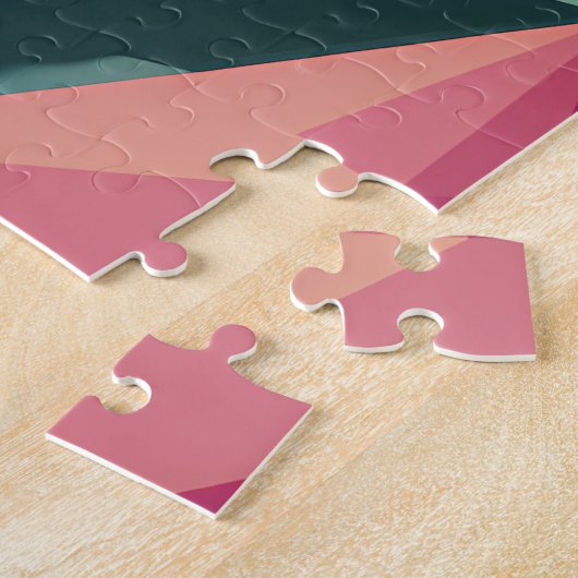 Puzzle Bold Geometric Triangle Pattern  (Côté)