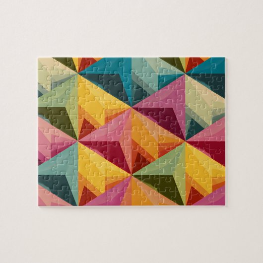Puzzle Bold Geometric Triangle Pattern  (Horizontal)