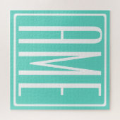 Puzzle Bold Modern | White on aqua (Horizontal)