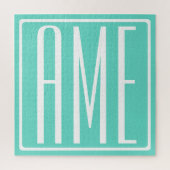 Puzzle Bold Modern | White on aqua (Vertical)
