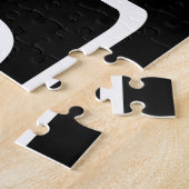 Puzzle Bold & Modern Your name or Word | White On Black (Côté)