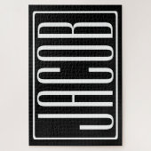 Puzzle Bold & Modern Your name or Word | White On Black (Vertical)