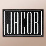 Puzzle Bold & Modern Your name or Word | White On Black<br><div class="desc">Bold et moderne.</div>