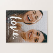 Puzzle Bold Script Love Sisters BFF Family Photo (Horizontal)