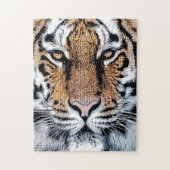 Puzzle Bold Tiger Portrait Graphic Press Style (Vertical)