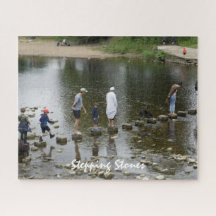 Puzzle Bolton Abbey Stepping Stones Yorkshire Dales Scèn